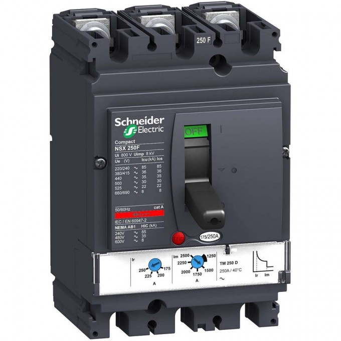 Автоматический выключатель 3П3Т SCHNEIDER ELECTRIC COMPACT TM200D NSX250B LV431111 Автоматический выключатель 3П3Т SCHNEIDER ELECTRIC COMPACT TM200D NSX250B LV431111