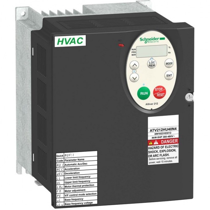 Преобразователь частоты SCHNEIDER ELECTRIC ALTIVAR 212 5,5КВТ 480В IP21 ATV212HU55N4 Преобразователь частоты SCHNEIDER ELECTRIC ALTIVAR 212 5,5КВТ 480В IP21 ATV212HU55N4