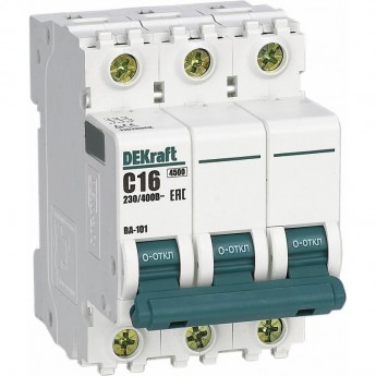 Автоматический выключатель SCHNEIDER ELECTRIC DEKRAFT 3Р 20А х-ка D ВА-101 4,5кА