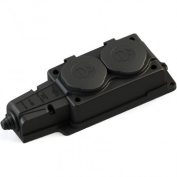 Колодка SCHNEIDER ELECTRIC MULTISET MST4102BK 2х розетка 2К+З 16А/250В IP44 каучуковая черный