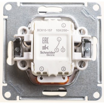 1-клавишный переключатель SCHNEIDER ELECTRIC W59 с подсветкой 10АХ, механизм, ЧЕРНЫЙ БАРХАТ