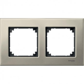 2-постовая рамка SCHNEIDER ELECTRIC MERTEN M-ELEGANCE металлическая, ТИТАН, SM
