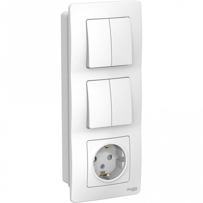 Блок SCHNEIDER ELECTRIC BLANCA: розетка з/к шт 16А, 250В + выключатель 2-кл. + выключатель 2-кл. БЕЛЫЙ BLNBS102201 Блок SCHNEIDER ELECTRIC BLANCA: розетка з/к шт 16А, 250В + выключатель 2-кл. + выключатель 2-кл. БЕЛЫЙ BLNBS102201