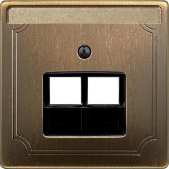 Центральная плата SCHNEIDER ELECTRIC MERTEN для механизма розетки UAE, 2 поста, АНТИЧНАЯ ЛАТУНЬ, SD