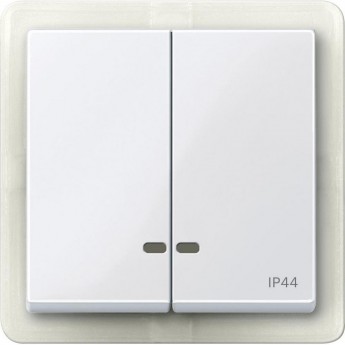 Клавиша двойная MERTEN с окном для световой индикации IP44,АКТИВНЫЙ БЕЛЫЙ, SM