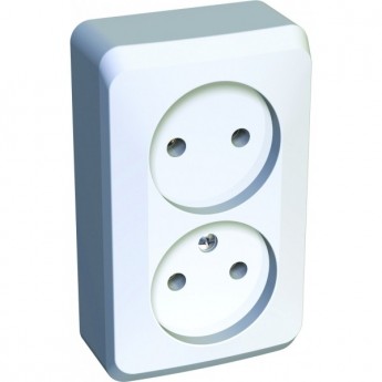 Розетка двойная SCHNEIDER ELECTRIC ЭТЮД без заземления без шторок 16А 250B, белый, Россия