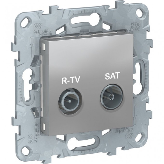 Розетка R-TV/SAT SCHNEIDER ELECTRIC UNICA NEW, одиночная, алюминий NU545430 Розетка R-TV/SAT SCHNEIDER ELECTRIC UNICA NEW, одиночная, алюминий NU545430