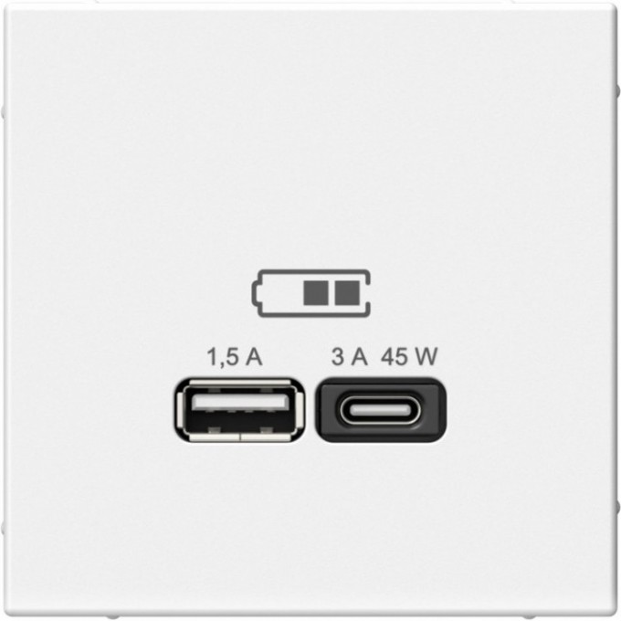 Розетка USB SCHNEIDER ELECTRIC ARTGALLERY SE тип A+C 45Вт QC PD ЗУ, механизм, белый GAL000129 Розетка USB SCHNEIDER ELECTRIC ARTGALLERY SE тип A+C 45Вт QC PD ЗУ, механизм, белый GAL000129