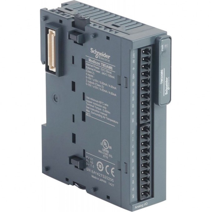 Аналоговый модуль расширения SCHNEIDER ELECTRIC MODICON ТМ3- 4 аналоговых выхода + 2 аналоговых входа TM3AM6 Аналоговый модуль расширения SCHNEIDER ELECTRIC MODICON ТМ3- 4 аналоговых выхода + 2 аналоговых входа TM3AM6