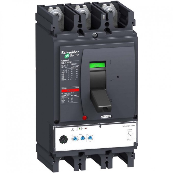 Автоматический выключатель 3P SCHNEIDER ELECTRIC COMPACT NSX MICROLOGIC 2.3M 320A NSX400N LV432776 Автоматический выключатель 3P SCHNEIDER ELECTRIC COMPACT NSX MICROLOGIC 2.3M 320A NSX400N LV432776