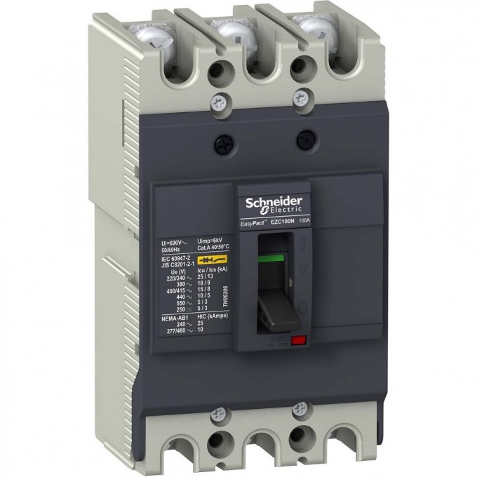Автоматический выключатель 3П3Т SCHNEIDER ELECTRIC EASYPACT EZC100 18 кА/380В 15 A EZC100N3015 Автоматический выключатель 3П3Т SCHNEIDER ELECTRIC EASYPACT EZC100 18 кА/380В 15 A EZC100N3015