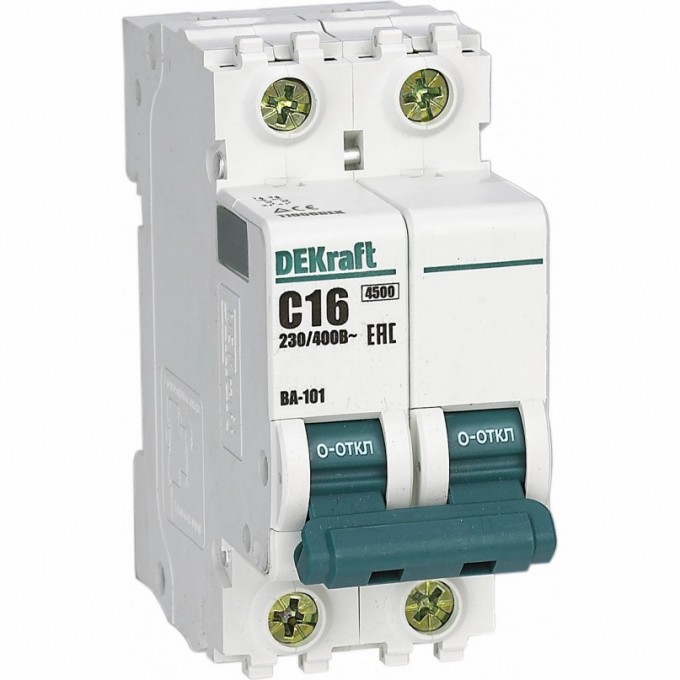 Автоматический выключатель SCHNEIDER ELECTRIC DEKRAFT 2Р 16А х-ка B ВА-101 4,5кА 11018DEK Автоматический выключатель SCHNEIDER ELECTRIC DEKRAFT 2Р 16А х-ка B ВА-101 4,5кА 11018DEK