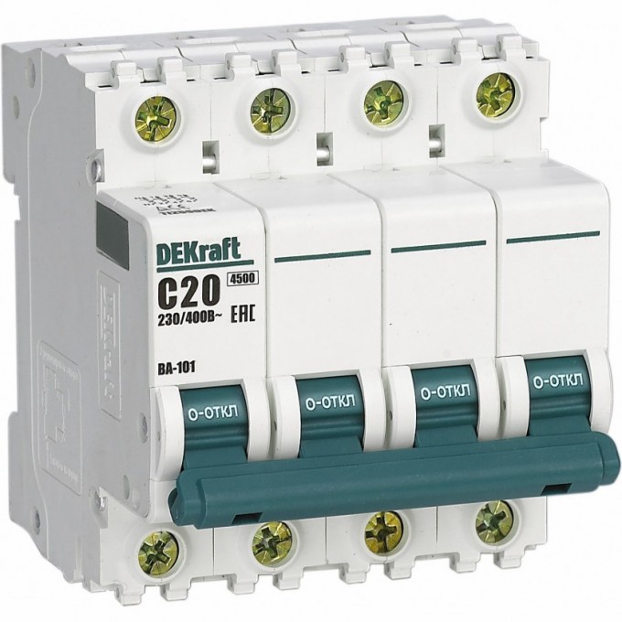 Автоматический выключатель SCHNEIDER ELECTRIC DEKRAFT 4Р 63А х-ка C ВА-101 4,5кА 11096DEK Автоматический выключатель SCHNEIDER ELECTRIC DEKRAFT 4Р 63А х-ка C ВА-101 4,5кА 11096DEK