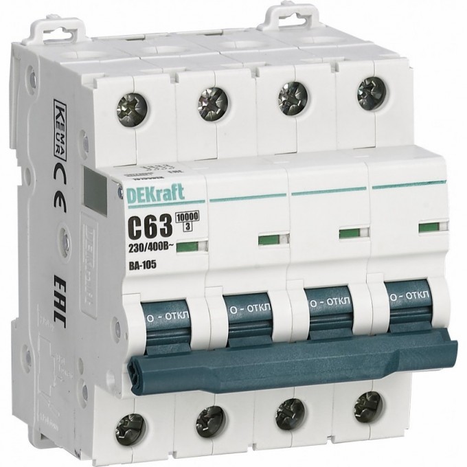 Автоматический выключатель SCHNEIDER ELECTRIC DEKRAFT ВА105-4P-063A-C 13195DEK Автоматический выключатель SCHNEIDER ELECTRIC DEKRAFT ВА105-4P-063A-C 13195DEK
