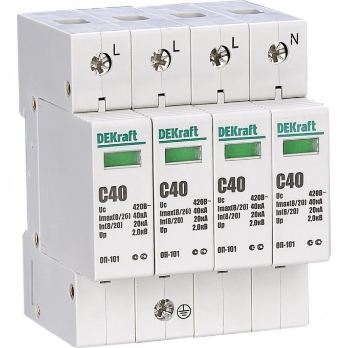 Ограничитель перенапряжения SCHNEIDER ELECTRIC DEKRAFT ОП101-4P-080-B-420 18022DEK Ограничитель перенапряжения SCHNEIDER ELECTRIC DEKRAFT ОП101-4P-080-B-420 18022DEK