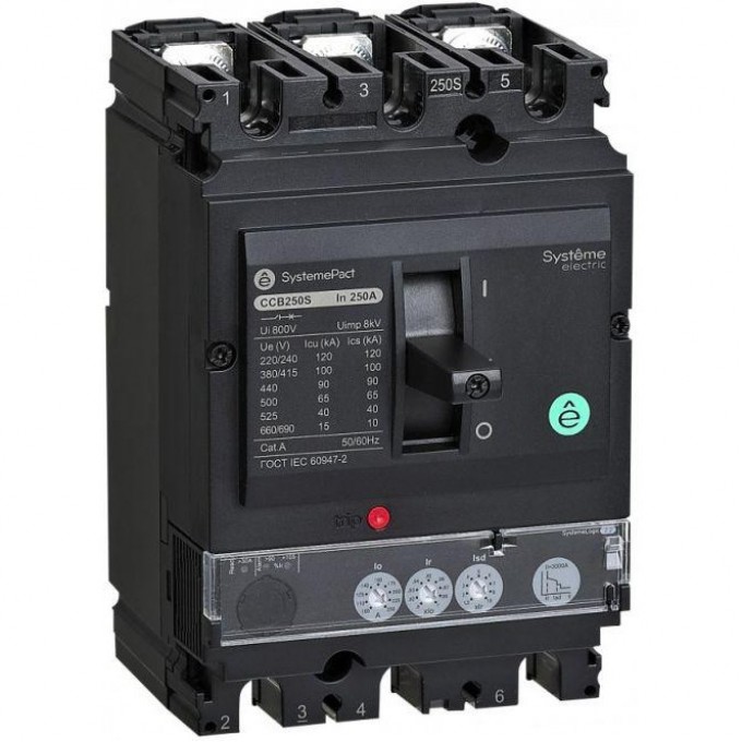 Выключатель автоматический SCHNEIDER ELECTRIC SYSTEMEPACT CCB250 36кА 3P3D S2.2 250А рычаг SE SPC250F25022L3DF Выключатель автоматический SCHNEIDER ELECTRIC SYSTEMEPACT CCB250 36кА 3P3D S2.2 250А рычаг SE SPC250F25022L3DF